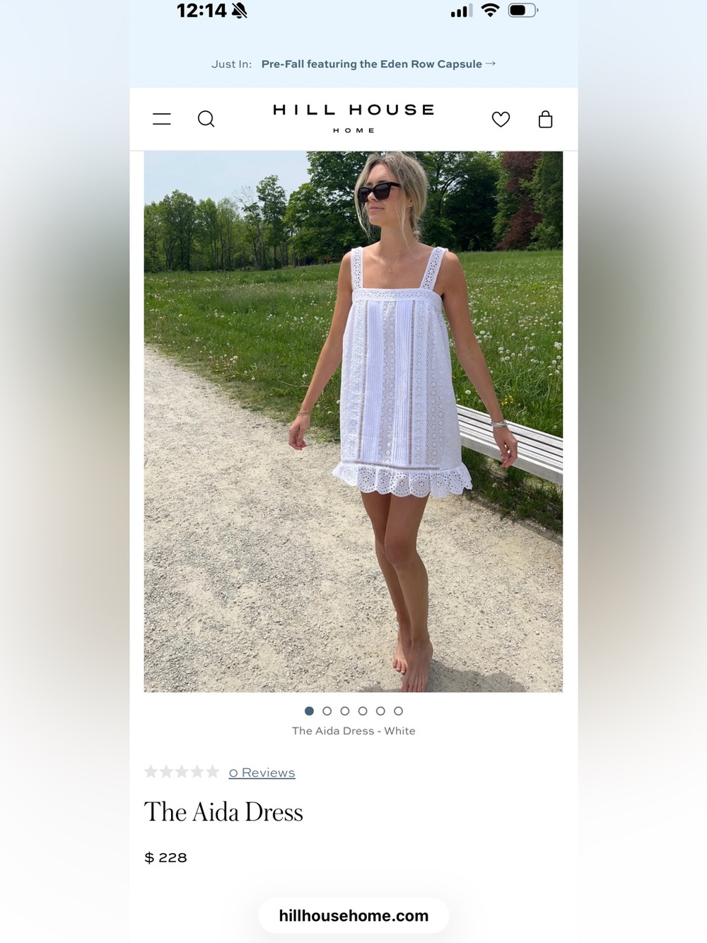 NWT sold out hill house home Aida nap dress size xs white